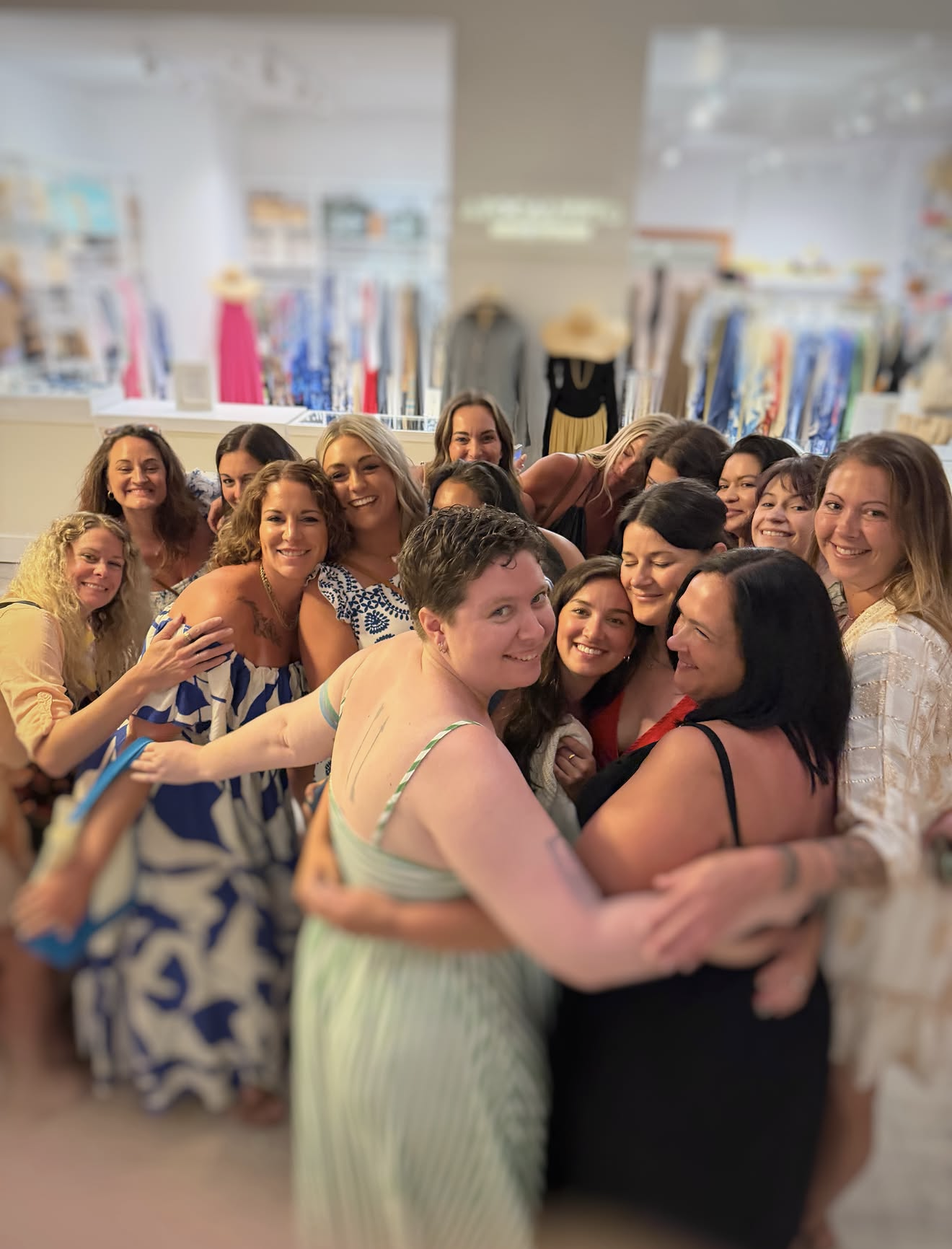 SERA community members together at a local apparel merchant